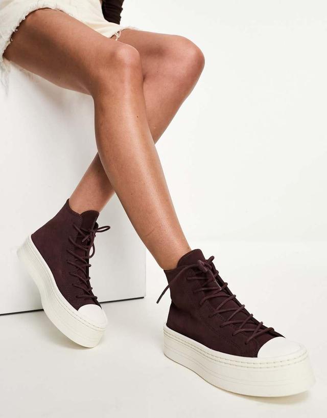 Converse Chuck Taylor All Star Modern Platform Hi Top sneakers in dark brown Product Image