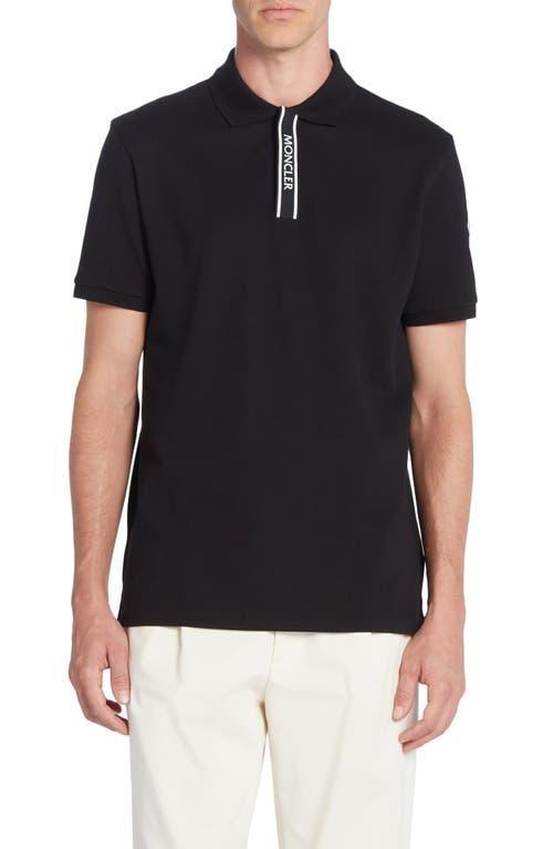 Moncler Logo Placket Short Sleeve Polo Shirt Product Image