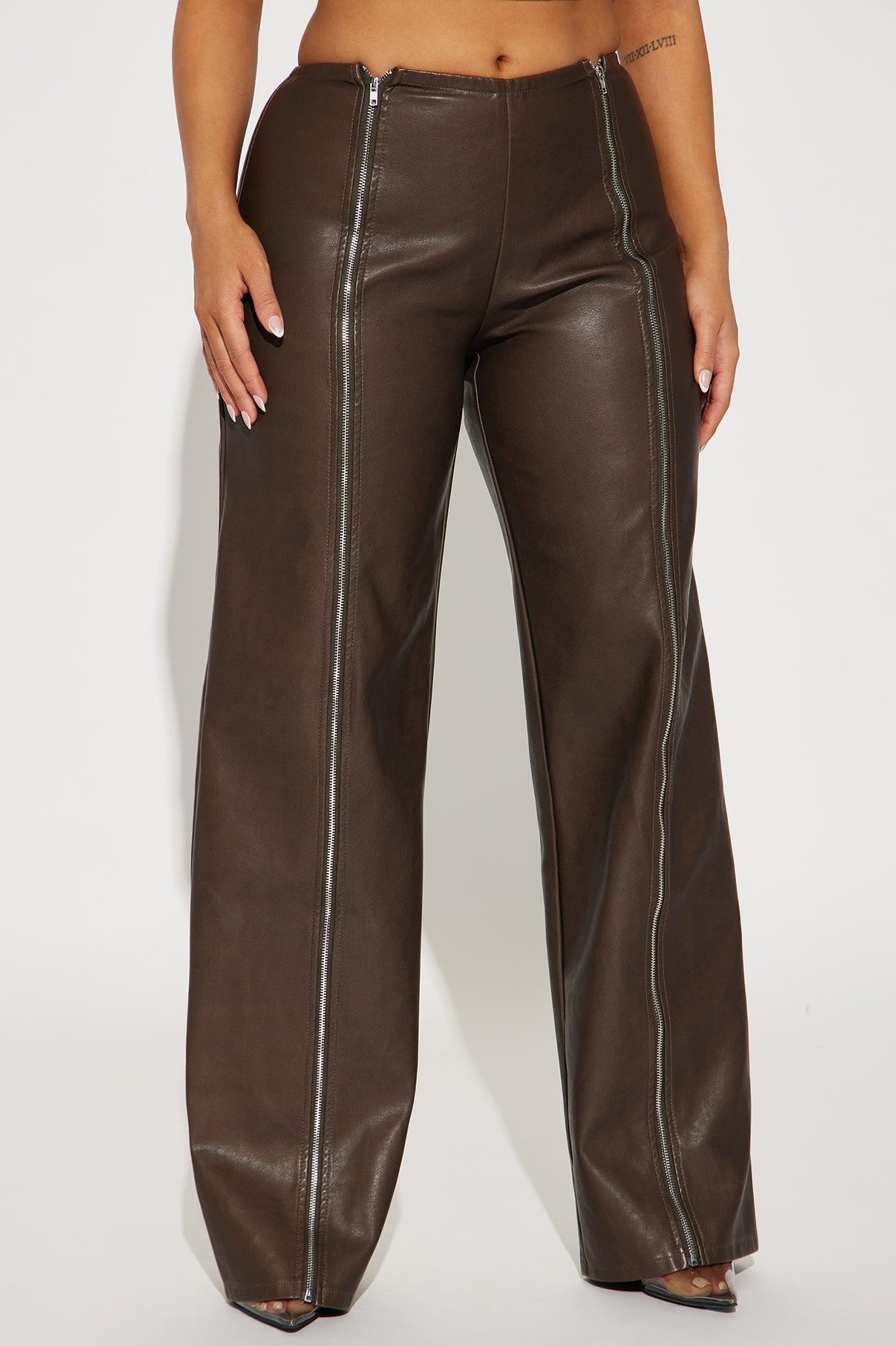 Trinity Faux Leather Pant - Chocolate product image