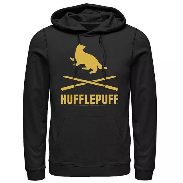 Mens Harry Potter Hufflepuff Crossed Wands Logo Hoodie Product Image