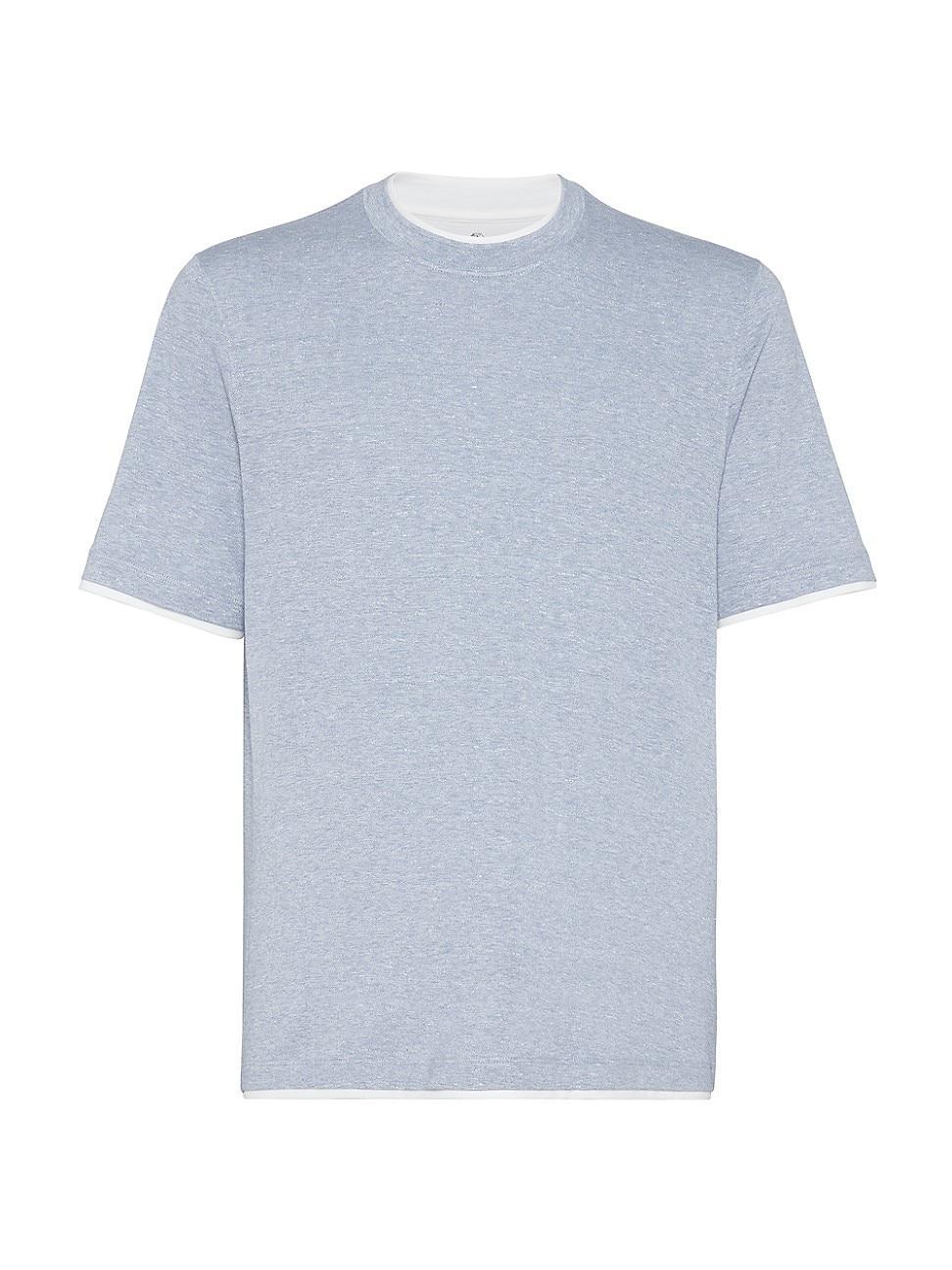 Mens Linen and Cotton Jersey Crew Neck T-Shirt Product Image