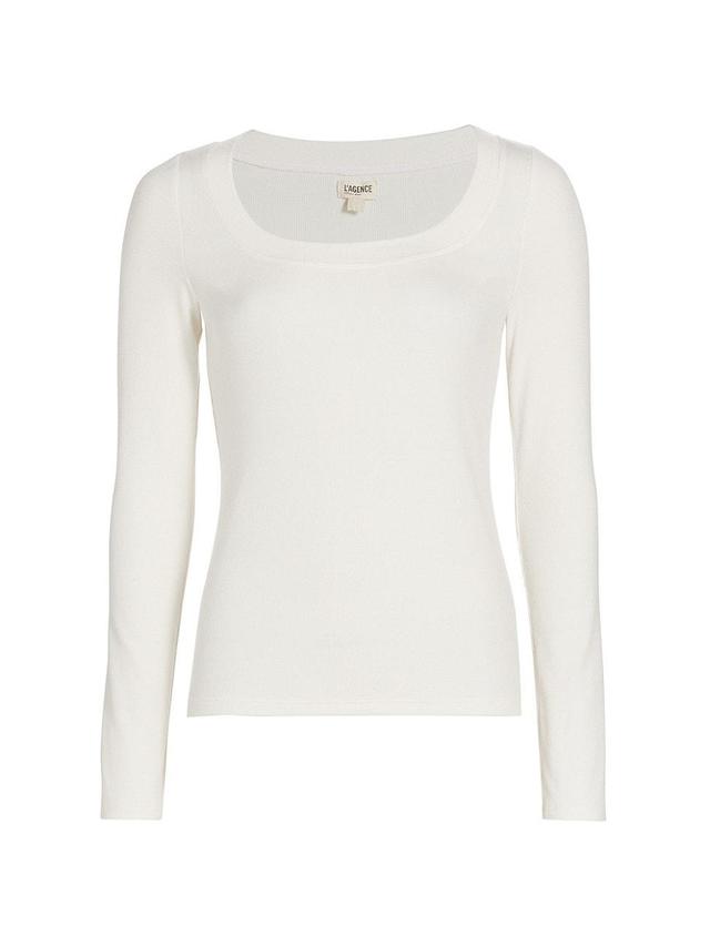 Womens Joanna Long-Sleeve Scoopneck Top Product Image