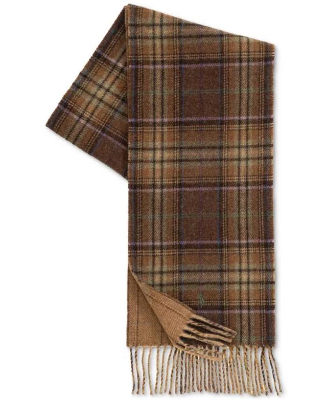 POLO RALPH LAUREN Men's Double Face Menswear Scarf In Brown Plai Product Image