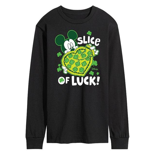 Disneys Mickey Mouse Mens Slice Of Luck Long Sleeve Graphic Tee Product Image