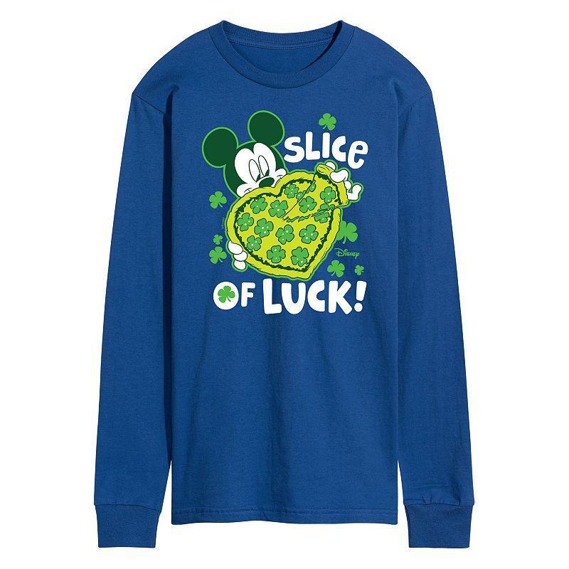 Disneys Mickey Mouse Mens Slice Of Luck Long Sleeve Graphic Tee Product Image