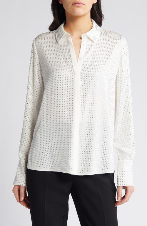 Renana Rhinestone Button-Down Blouse Product Image