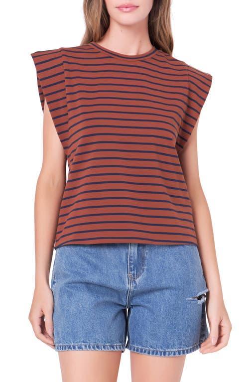 English Factory Stripe Extended Shoulder T-Shirt Product Image