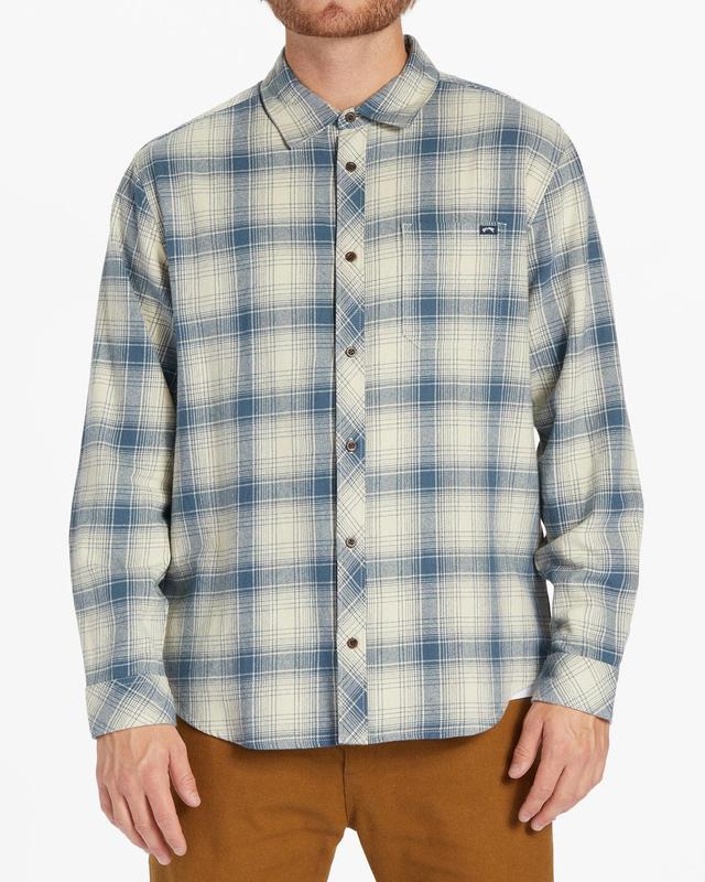 Coastline Flannel Long Sleeve Shirt - Oyster Male Product Image