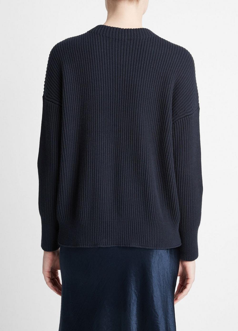 Ribbed Cotton-Cashmere Funnel Neck Sweater Product Image