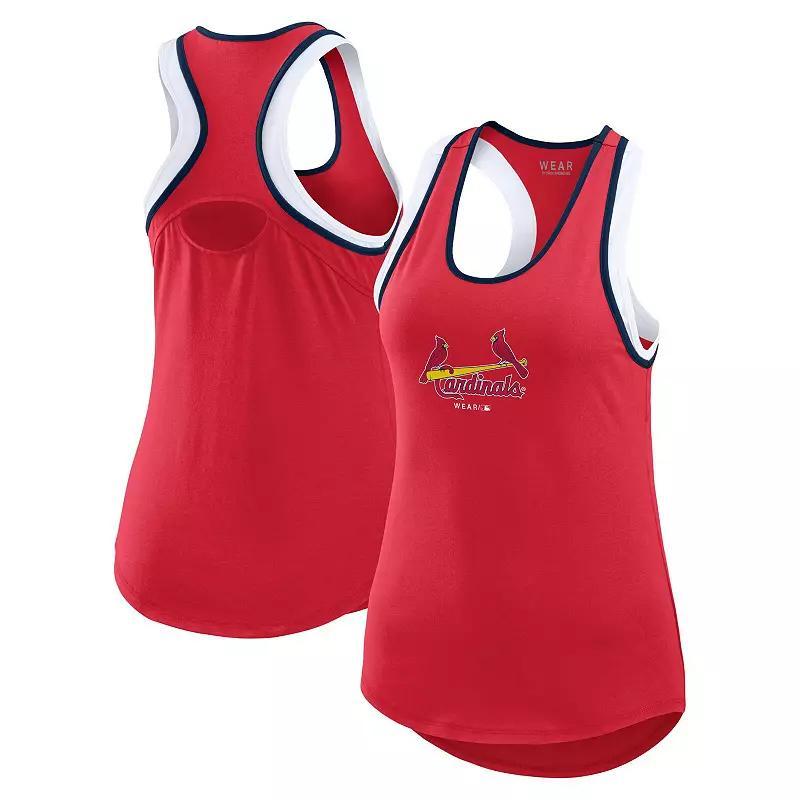 Womens WEAR by Erin Andrews St. Louis Cardinals Colorblock Racerback Tank Top Product Image