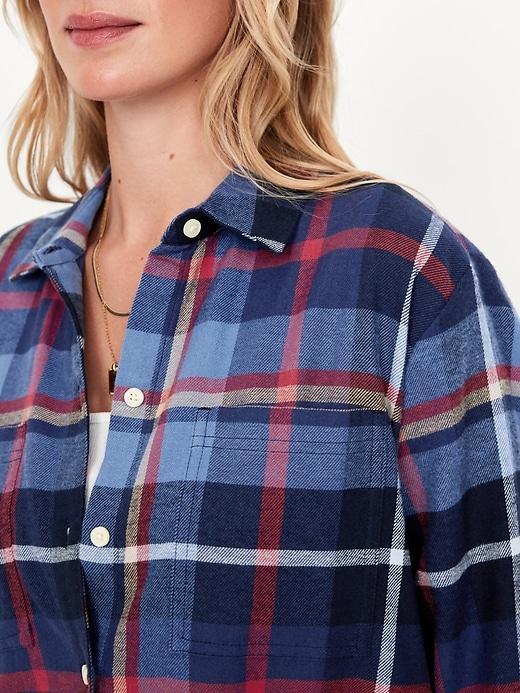 Flannel Boyfriend Button-Down Shirt Product Image