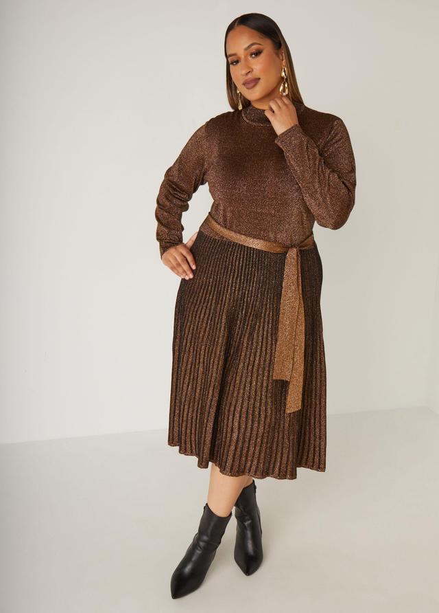 Pleated Lurex™ Sweater Dress Product Image