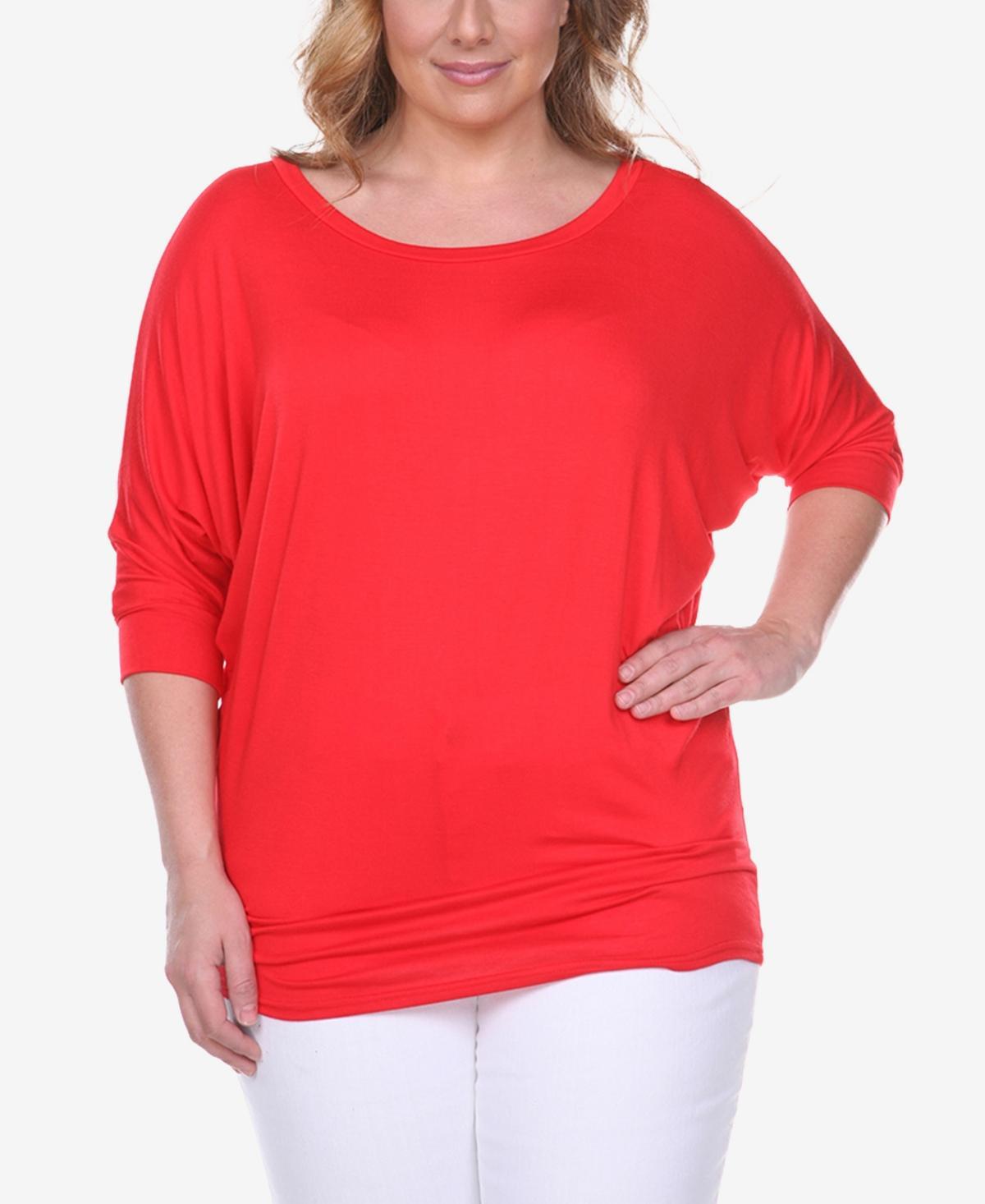 White Mark Plus Size Bat Sleeve Tunic Top Product Image