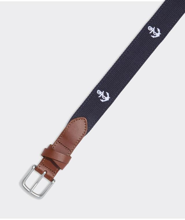 Roped Anchor Embroidered Canvas Club Belt Product Image