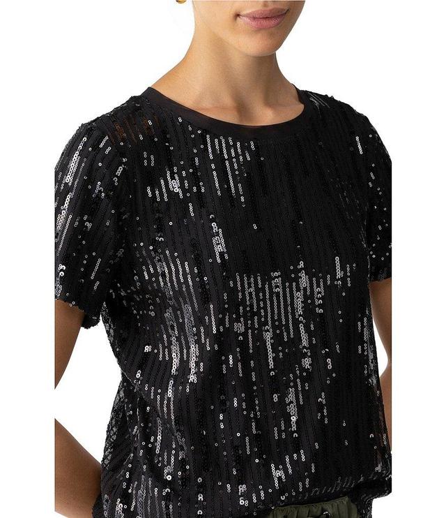 Sanctuary Sequin Crew Neck Short Sleeve Perfect Tee Product Image