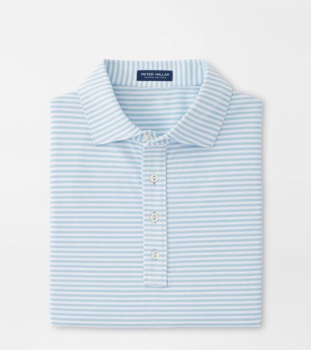 Peter Millar Mens Mood Performance Mesh Polo | Color: Blue Frost | Size: M Product Image