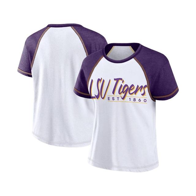 NCAA LSU Tigers Womens White Stitch T-Shirt Product Image