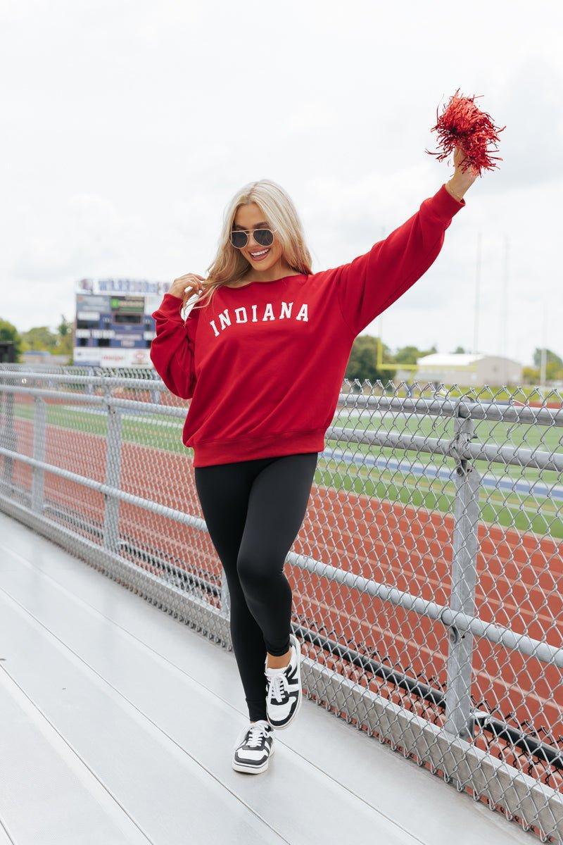 Red Indiana Boat Neck Sweatshirt Product Image