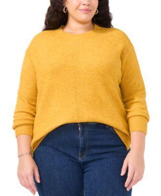 Plus Size Ribbed-Front Crewneck Sweater product image