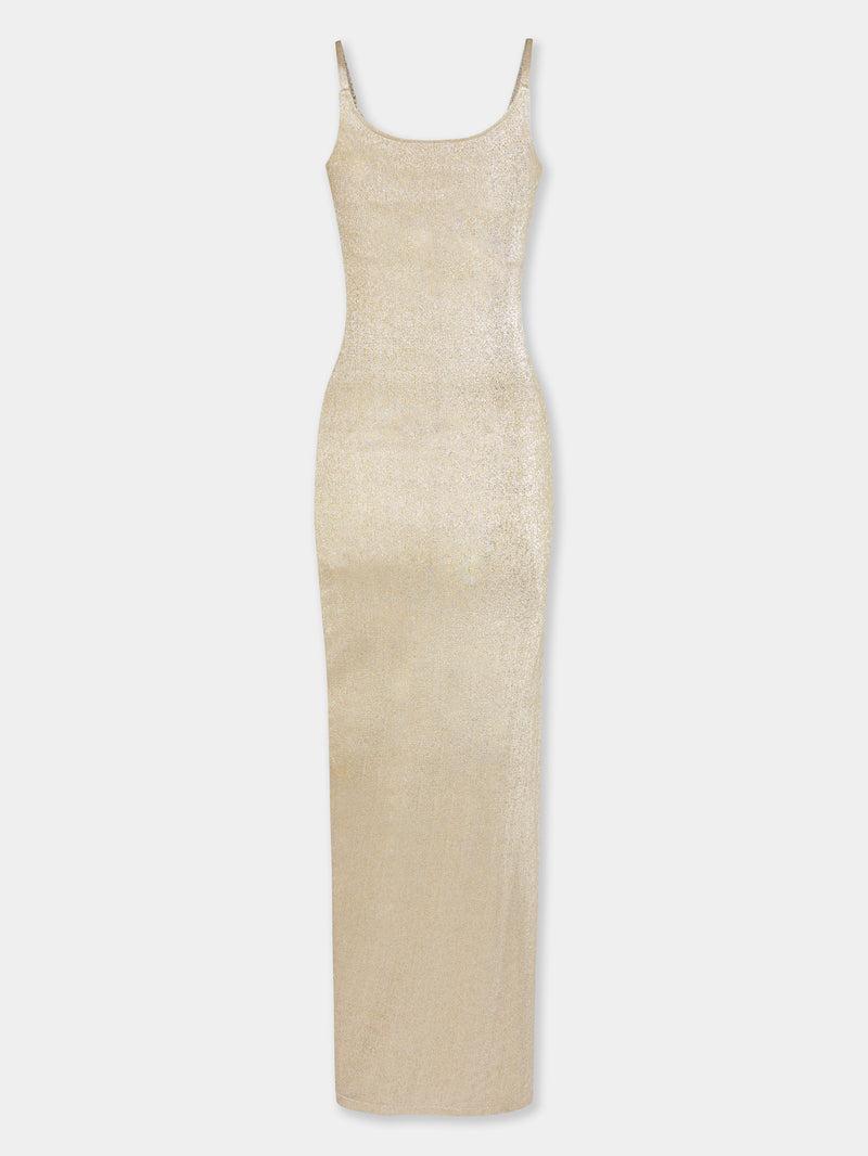 Gold Long Dress in Lurex Product Image