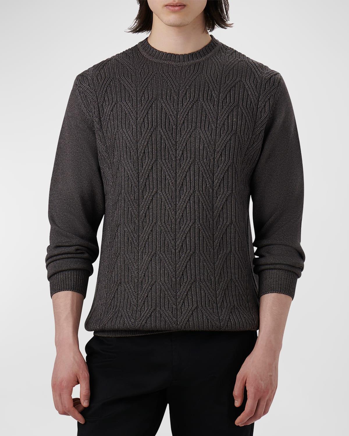 Mens Cotton & Silk Long-Sleeve Crewneck Sweater Product Image