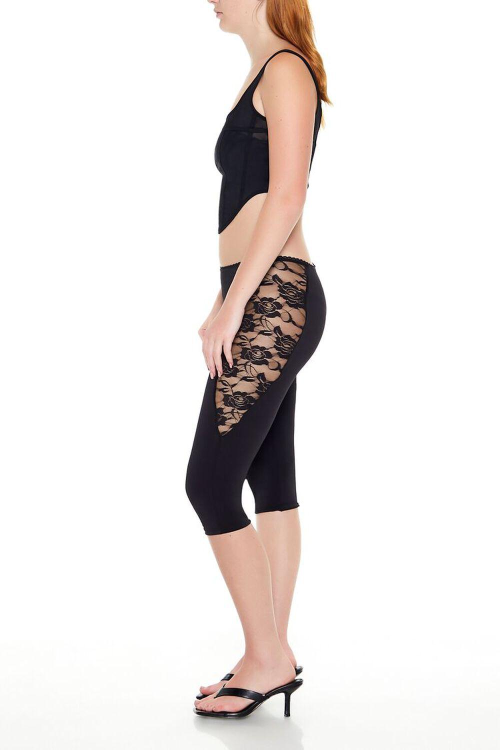 Sheer Lace Capri Leggings | Forever 21 Product Image