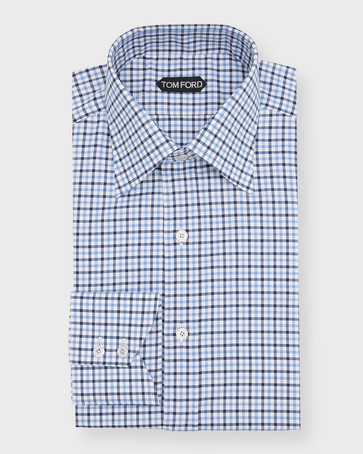 Mens Slim Fit Check Dress Shirt Product Image