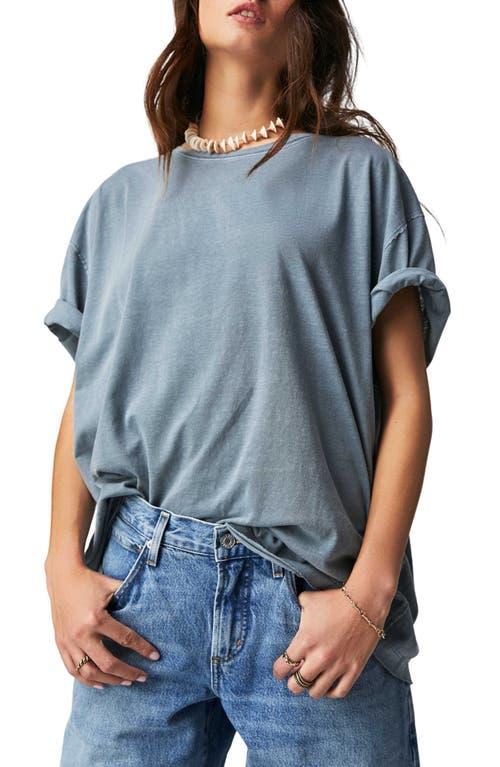 Free People Nina Short Sleeve Raw Edge Crew Neck Boxy Tee Shirt Product Image