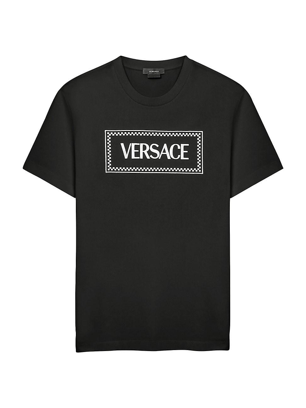 Versace Embroidered Logo Cotton Jersey T-Shirt Product Image