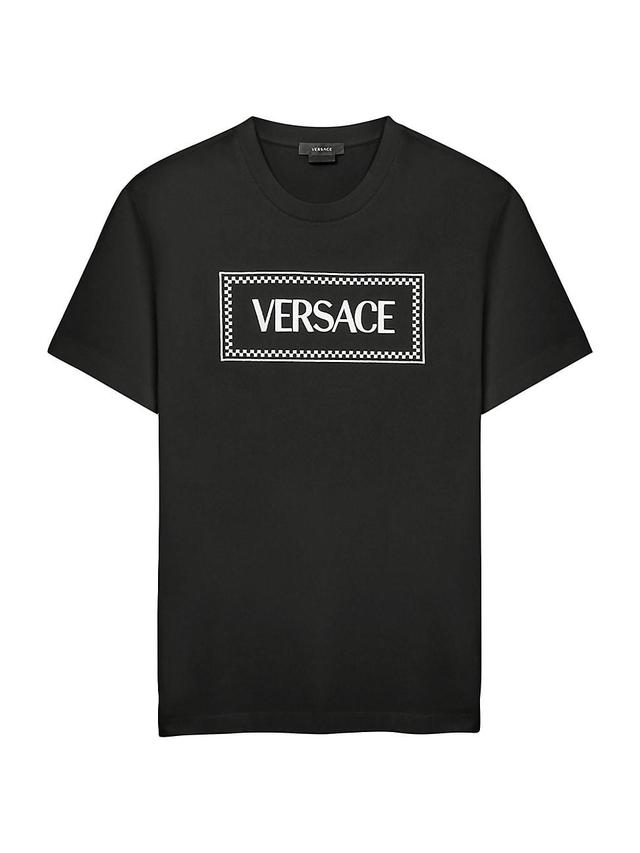 Versace Embroidered Logo Cotton Jersey T-Shirt Product Image