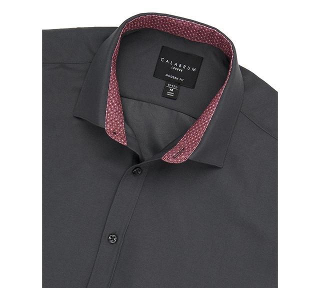 Calabrum Mens Regular Fit Solid Wrinkle Free Performance Dress Shirt Product Image