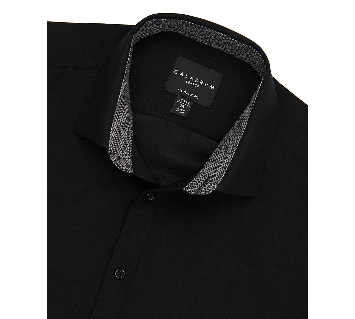 Calabrum Mens Regular Fit Solid Wrinkle Free Performance Dress Shirt Product Image