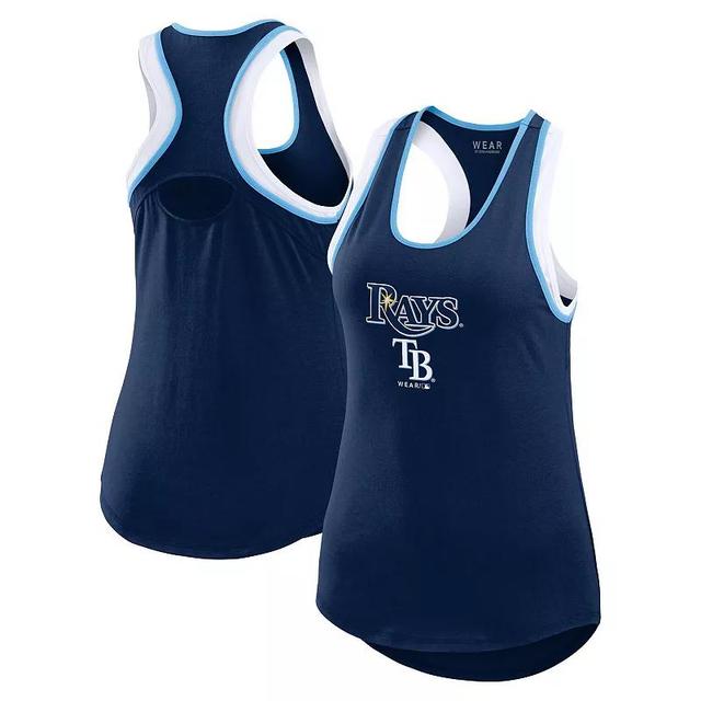 Womens WEAR by Erin Andrews Tampa Bay Rays Colorblock Racerback Tank Top Blue Product Image