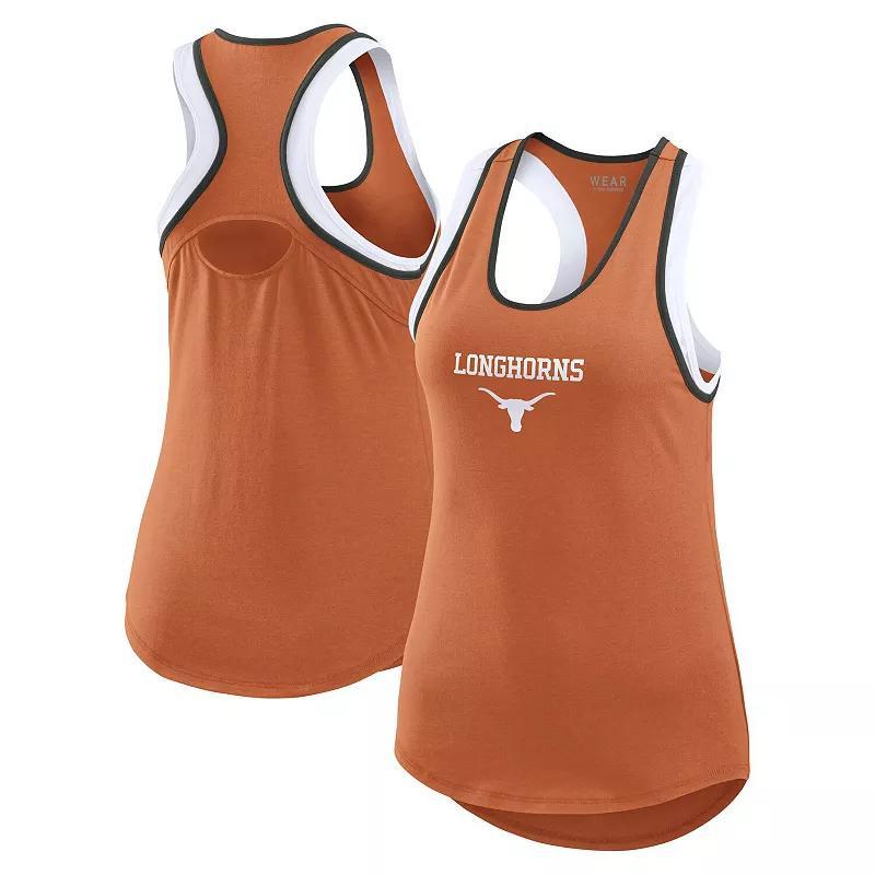 Womens WEAR by Erin Andrews Texas Orange Texas Longhorns Open Hole Razorback Tank Top Product Image