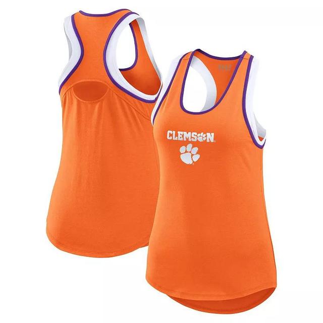 Womens WEAR by Erin Andrews Clemson Tigers Open Hole Razorback Tank Top Product Image