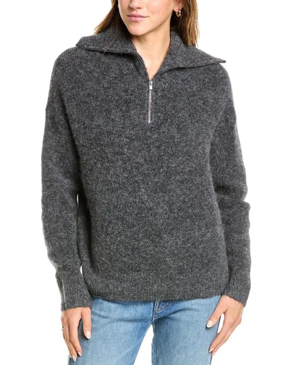 1/4-zip Alpaca-blend Sweater In Grey product image