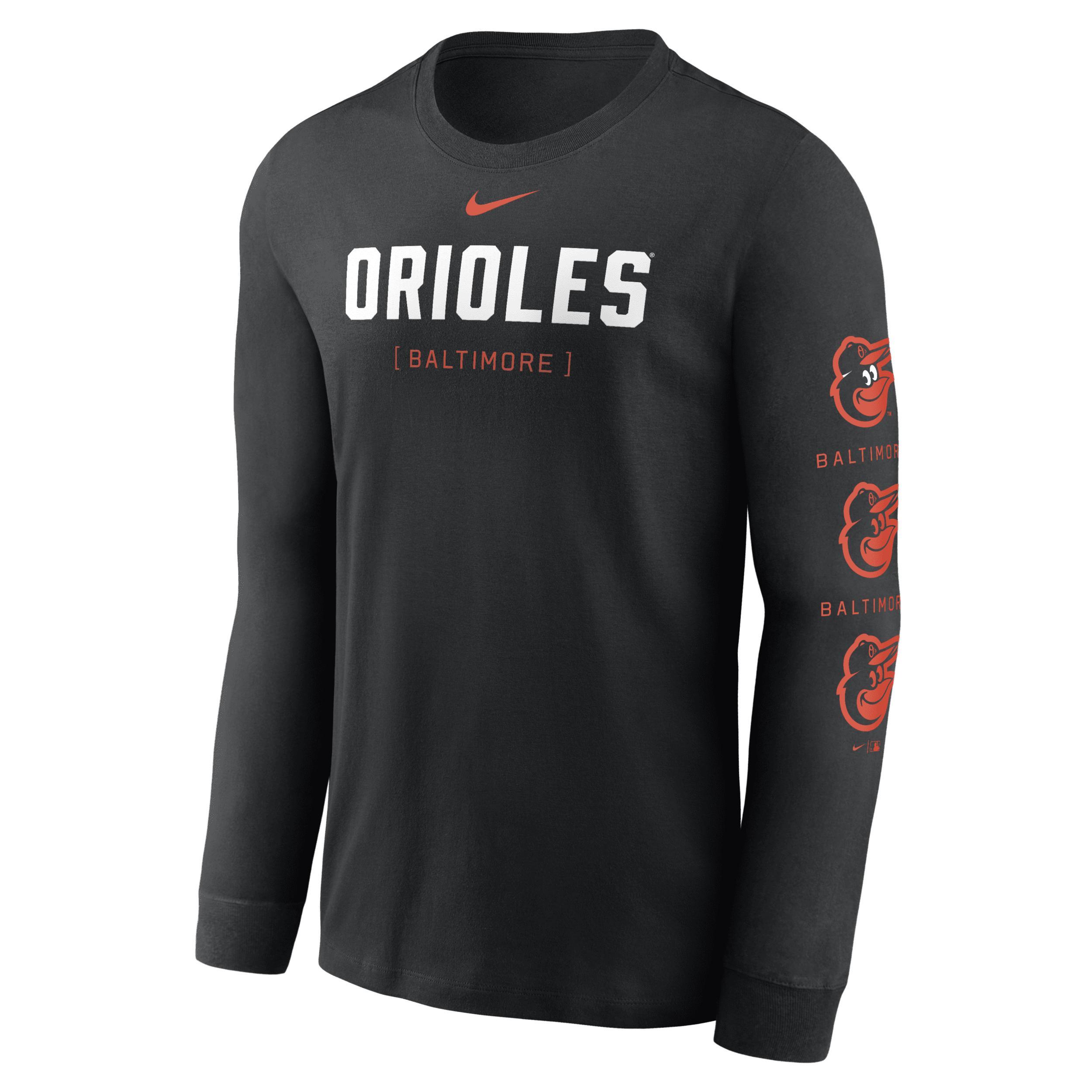 Baltimore Orioles Repeater Nike Mens MLB Long-Sleeve T-Shirt Product Image