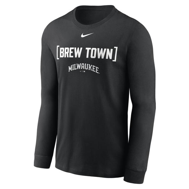 Milwaukee Brewers Fashion Nike Men's MLB Long-Sleeve T-Shirt Product Image