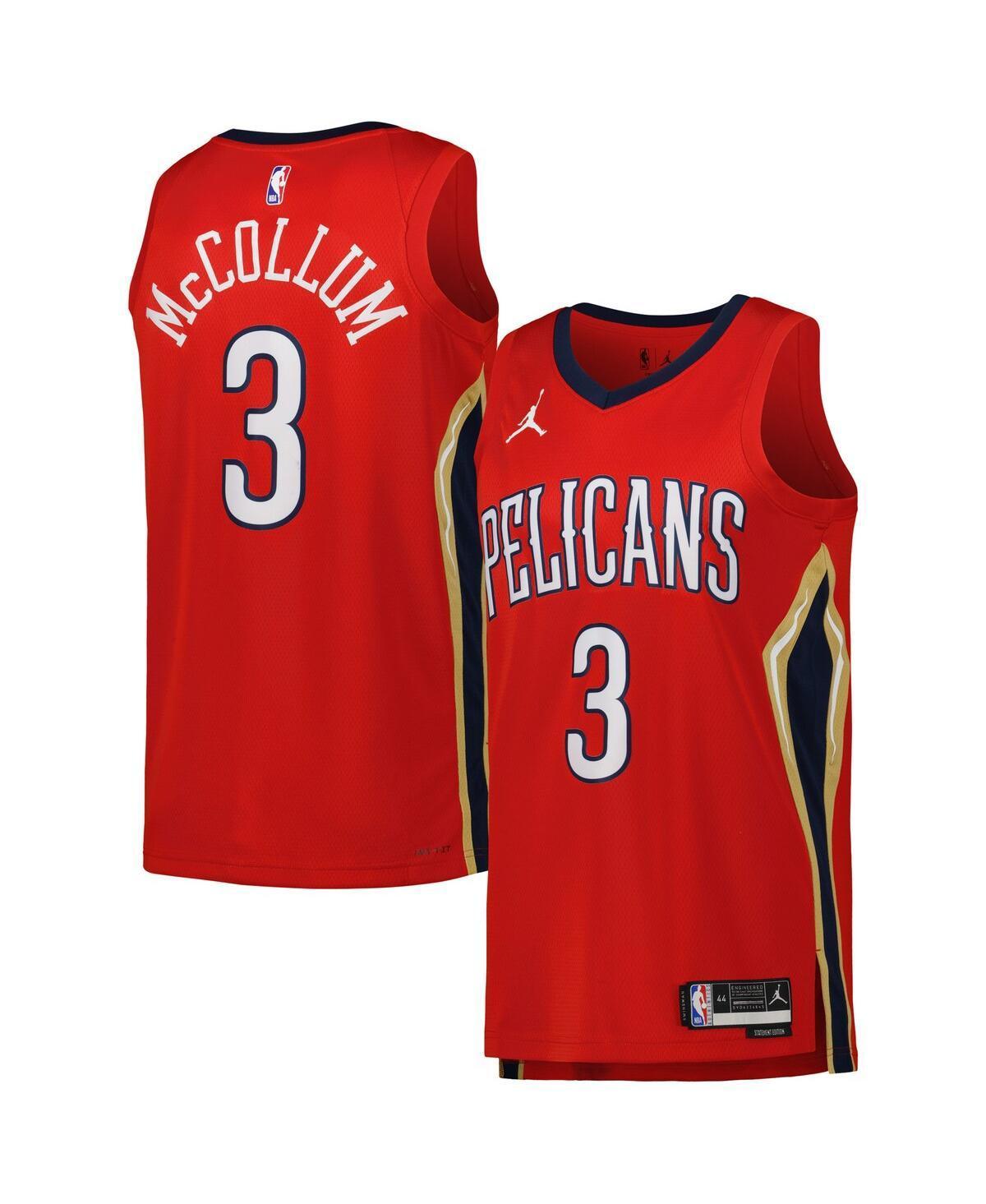 Mens Jordan Cj McCollum Red New Orleans Pelicans Statement Edition Swingman Jersey - Red Product Image