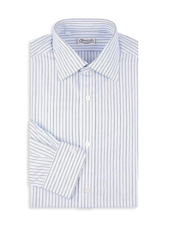 Mens Striped Cotton Dress Shirt Product Image