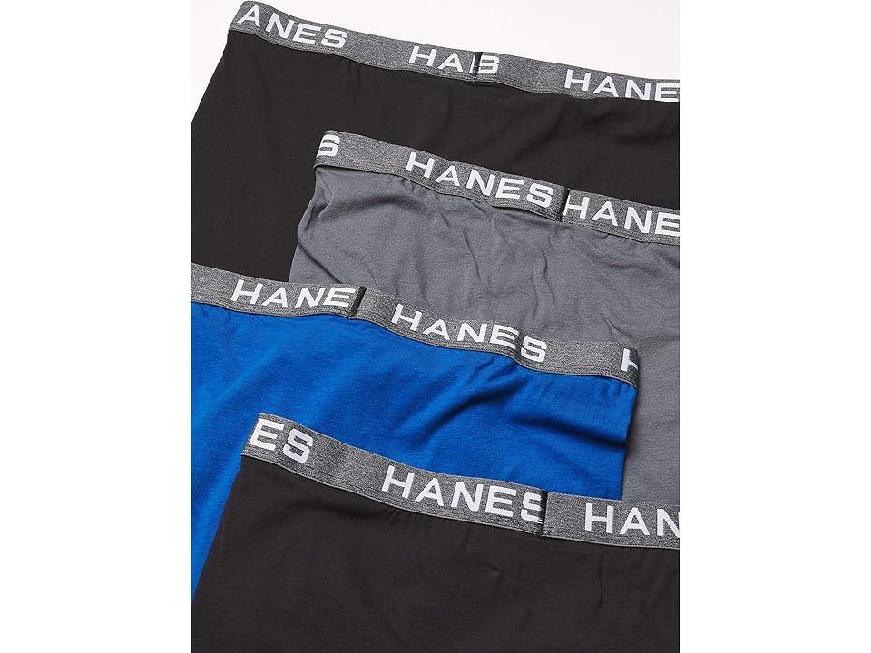 Mens Hanes Ultimate ComfortFlex Fit 4-pack Boxer Briefs Black Gray Product Image