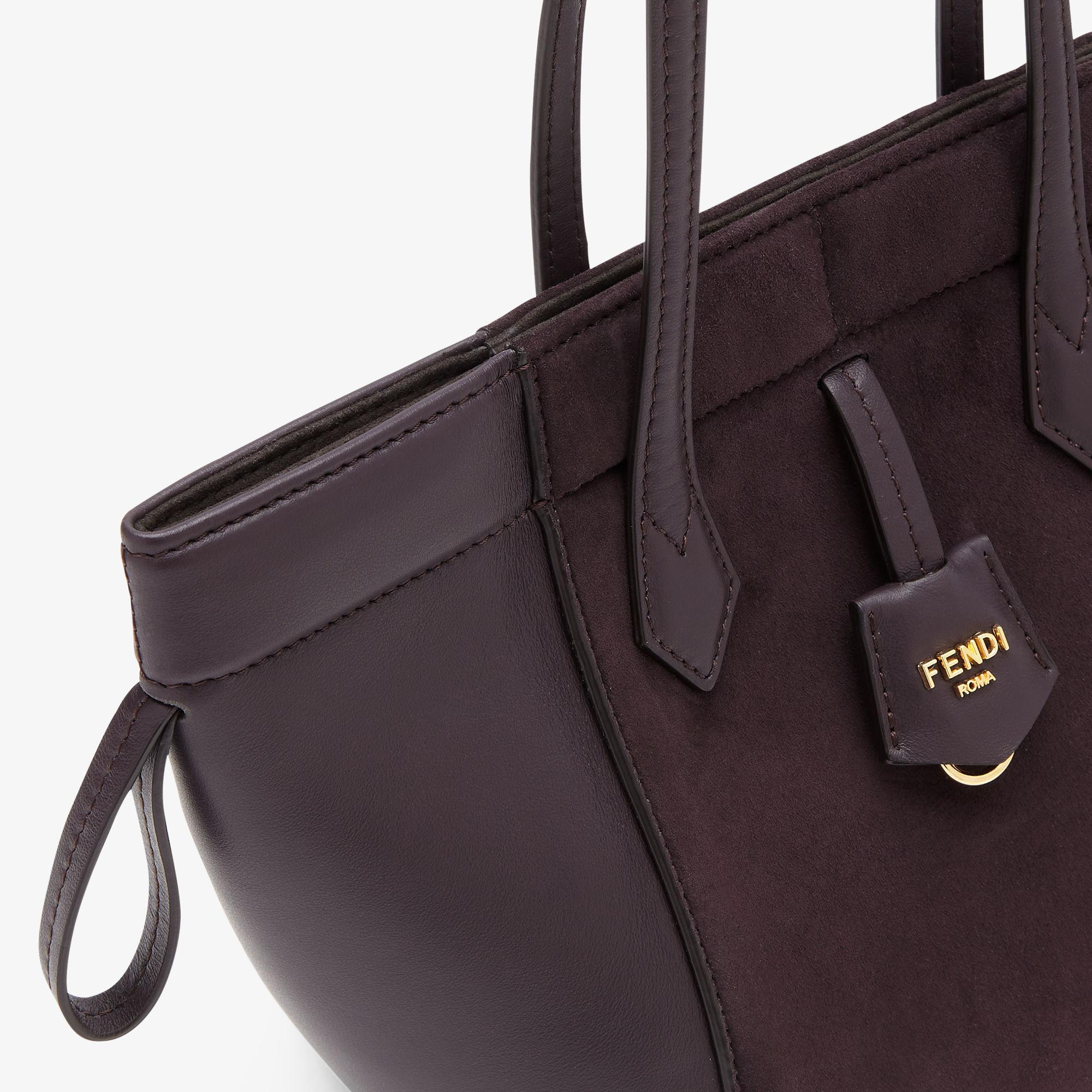 Fendi Origami MiniTransformable dark purple suede and leather mini-bag Product Image