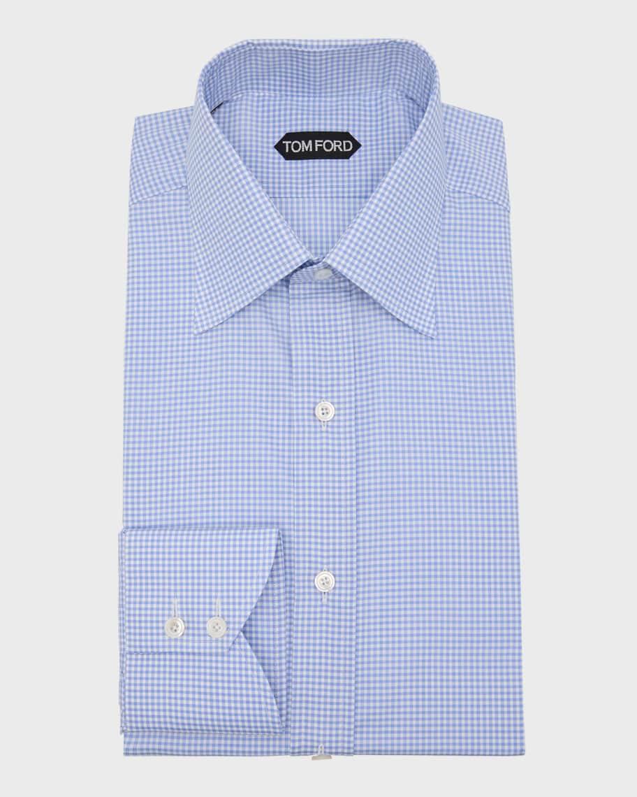 Mens Twill Micro-Gingham Slim-Fit Dress Shirt Product Image