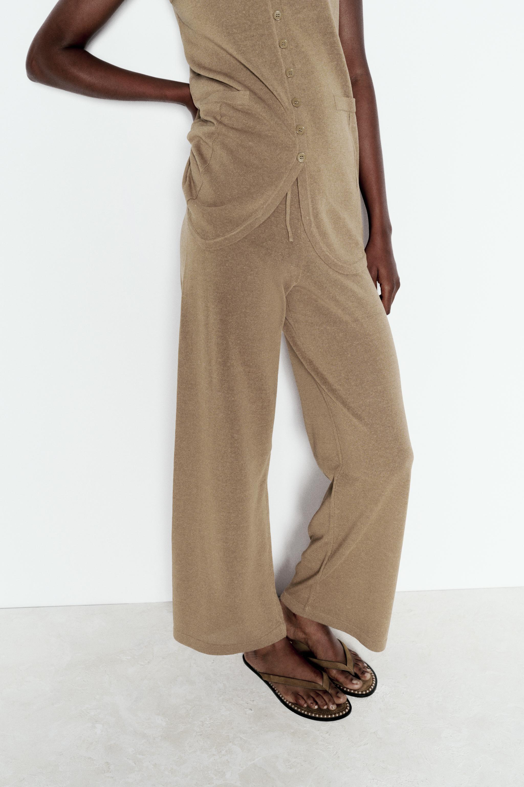 WIDE LEG KNIT PANTS Product Image