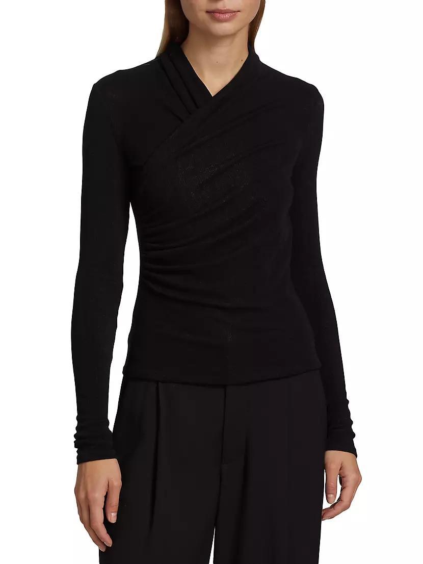 Womens Ruched Long-Sleeve Top Product Image