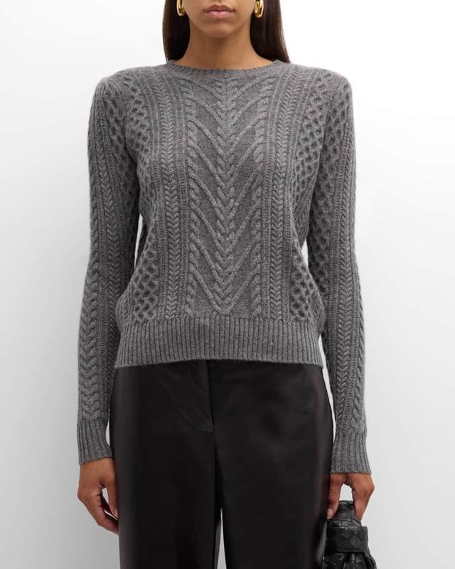 Cashmere Cable Crew Neck Sweater Product Image