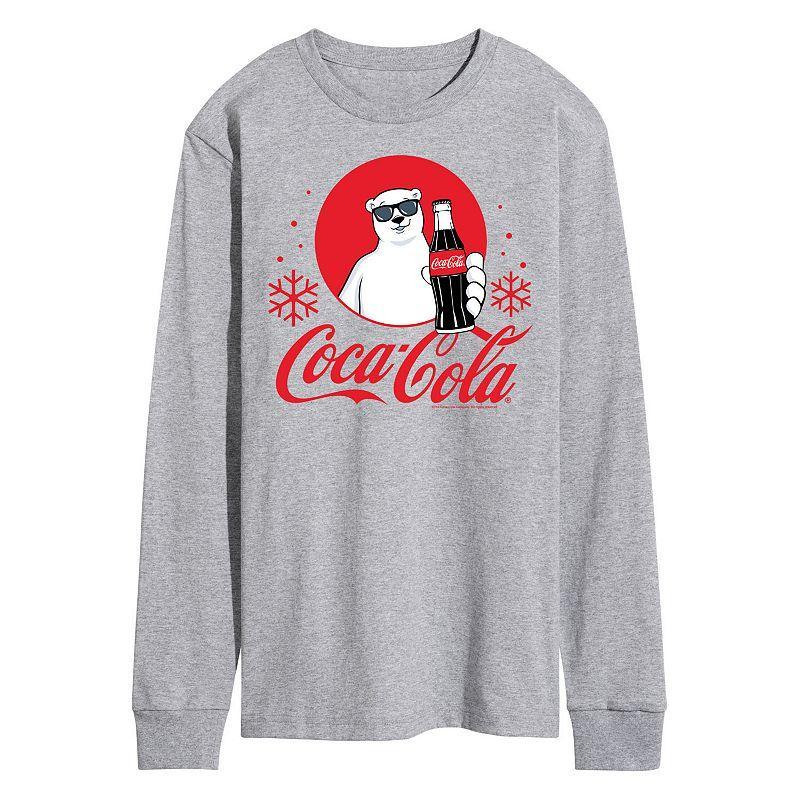 Mens CocaCola Polar Bear Long Sleeve Graphic Tee Blue Product Image