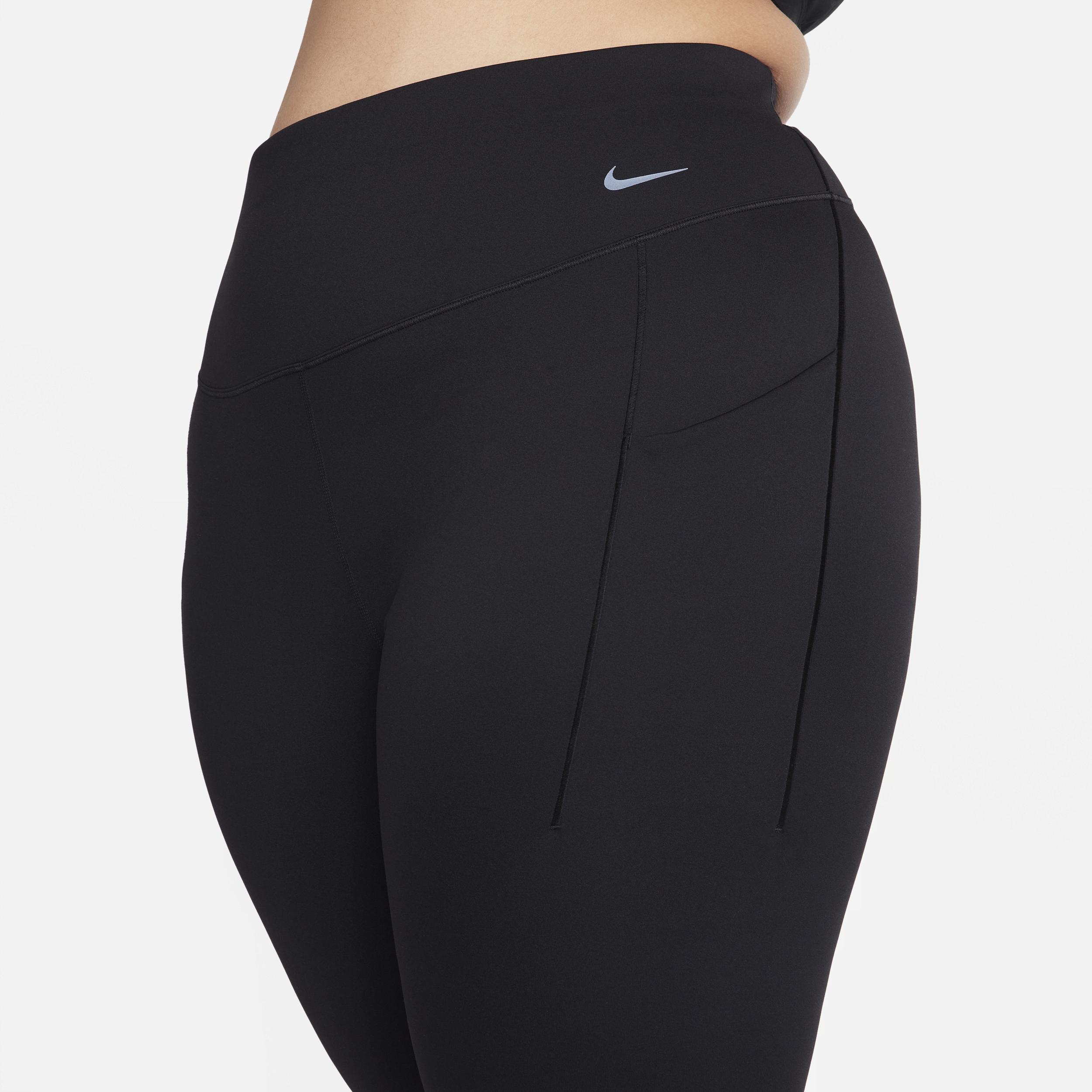 Nike Women's Universa Medium-Support High-Waisted 7/8 Leggings with Pockets (Plus Size) in Black, Size: 3X  Product Image