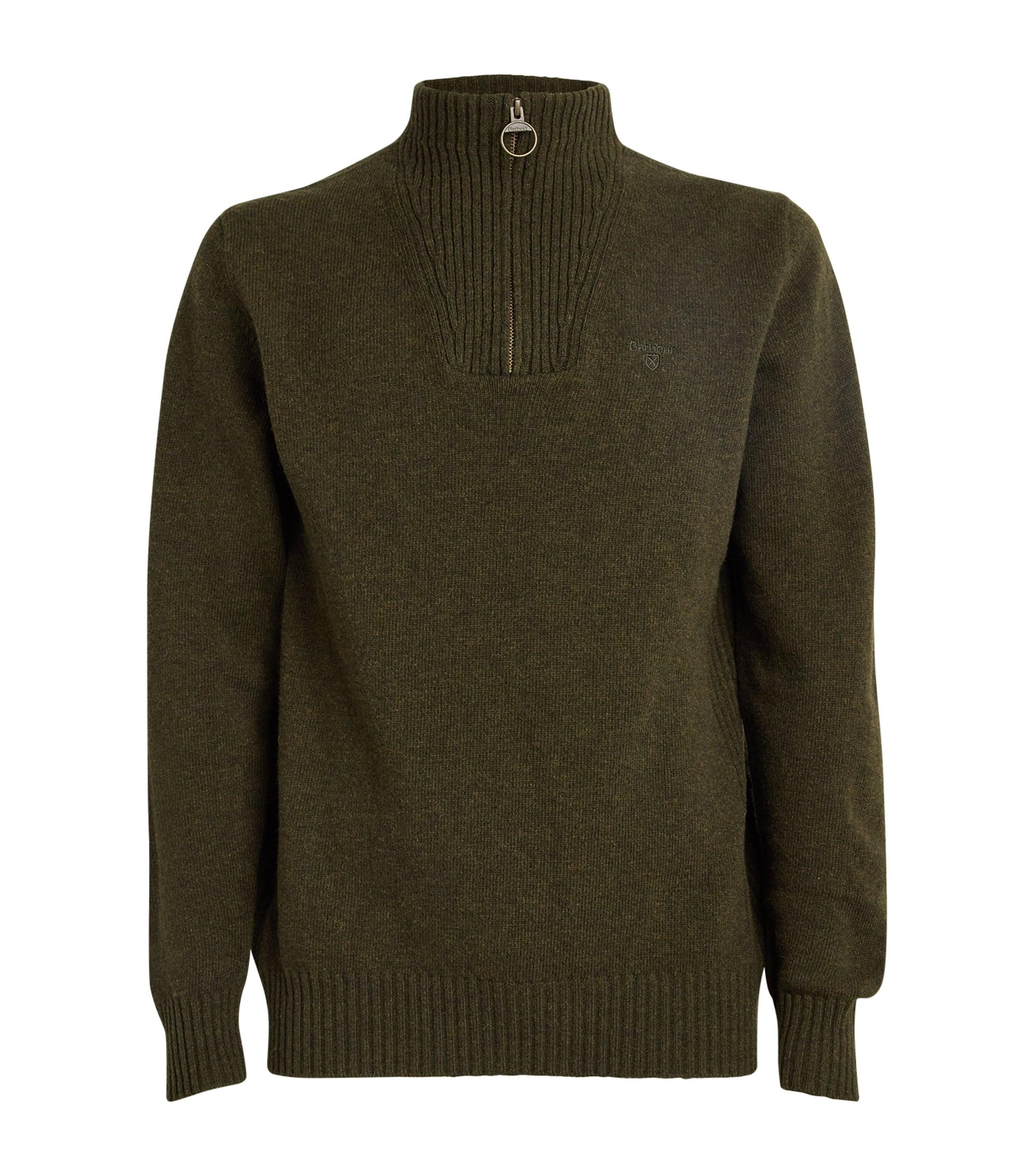 BARBOUR Lambswool Half-zip Sweater In Green Product Image