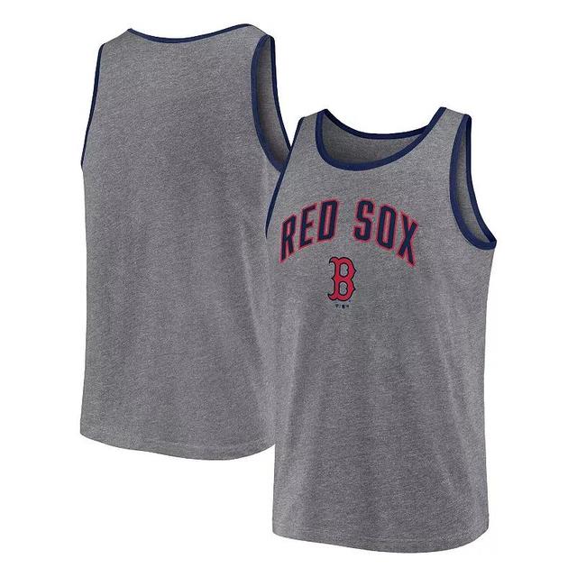 Mens Profile Heather Charcoal Boston Red Sox Big & Tall Arch Over Logo Tank Top Product Image